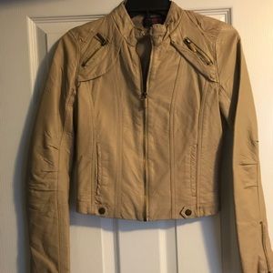 Tan colored leather jacket